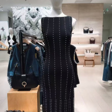 S家优雅气质高端女装2025秋季优雅风修身显瘦针织背心长款连衣裙