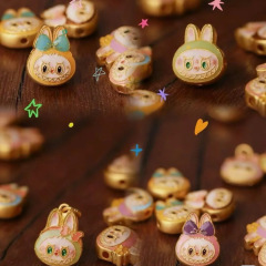 大爆発 S925 シルバーブルー Labubu ビーズ小さなドロップアクセサリー DIY ブレスレットネックレスアクセサリー