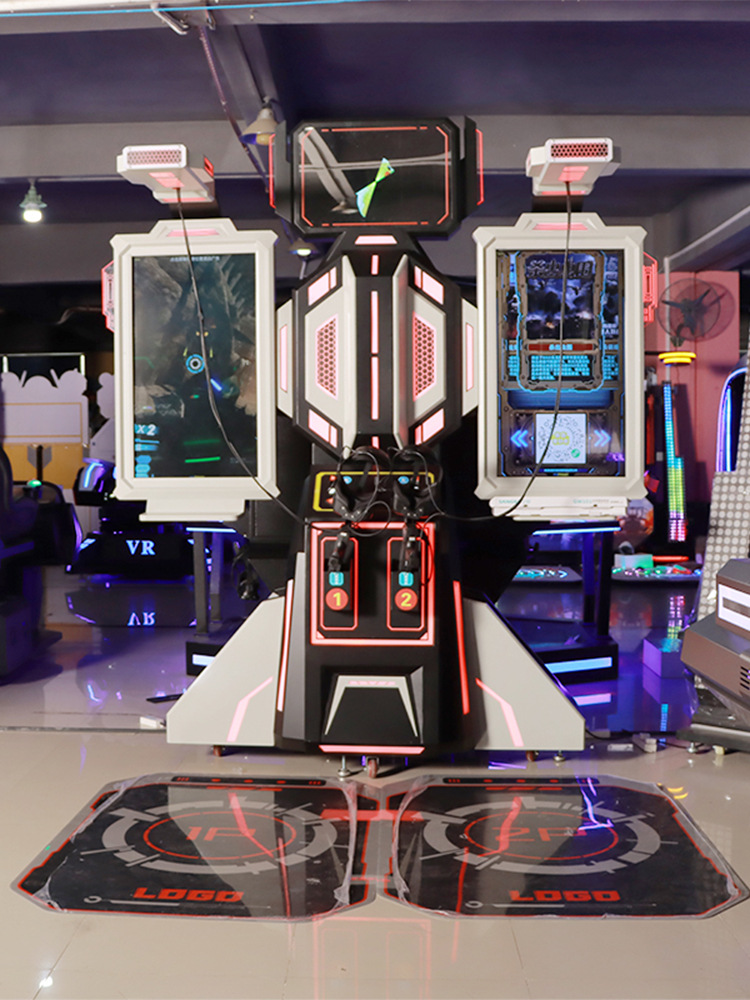 Interactivo interior en línea para dos jugadores VR futuro campo de batalla inmersivo simulación de guerra sensación física equipo de entretenimiento virtual de ocio