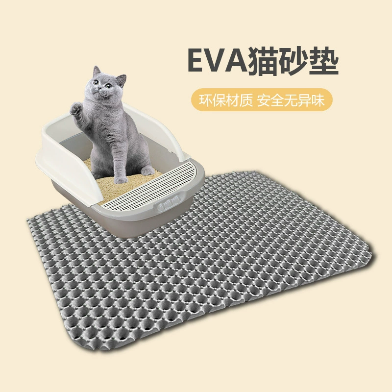 Коврики для кошек EVA материал новый сетчатый дизайн для домашних животных Коврики для кошек большой диаметр отверстия двухслойные коврики для мусора