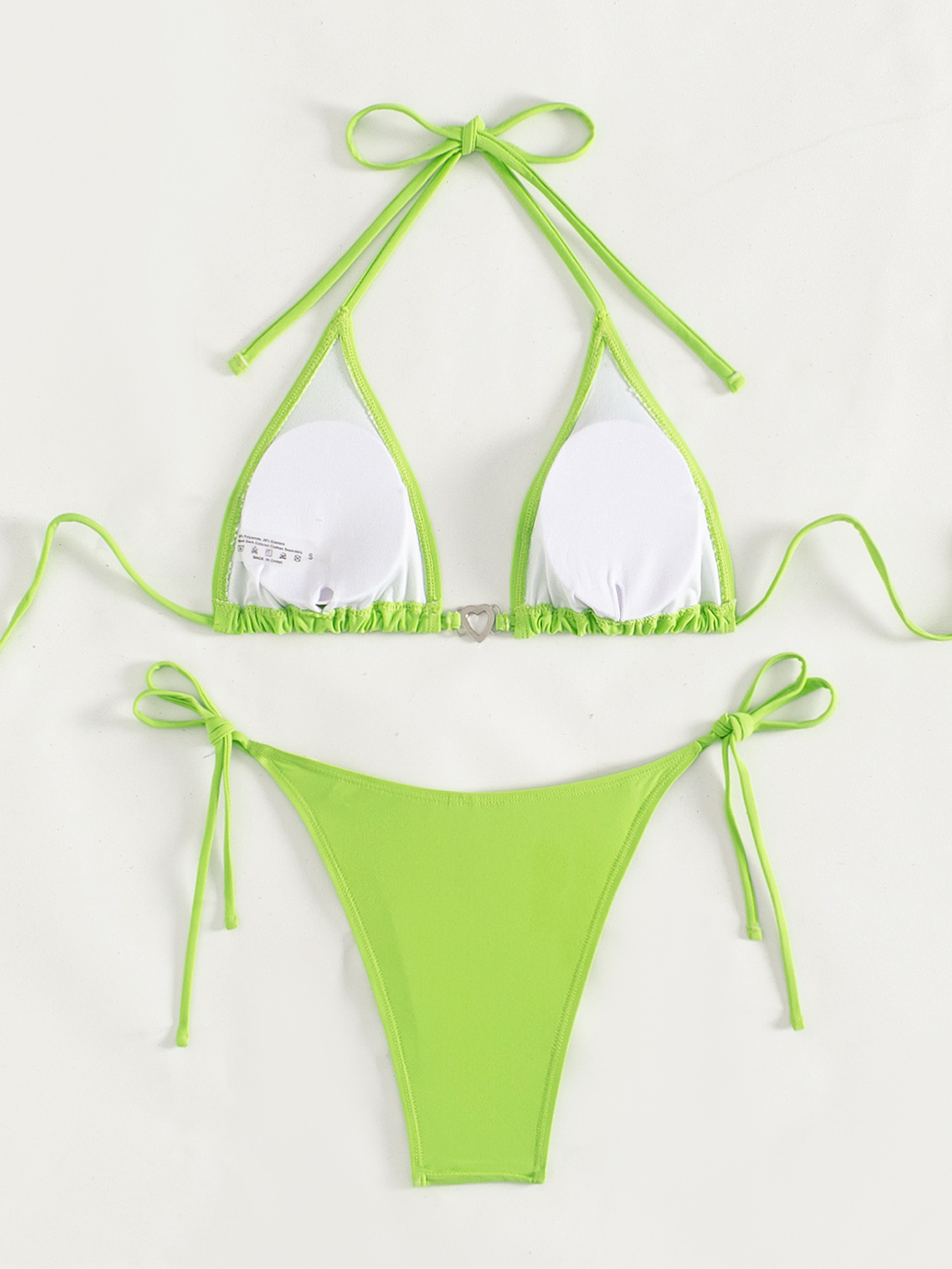 Mujeres Color Sólido Juego De 2 Piezas Bikinis Traje De Baño display picture 6