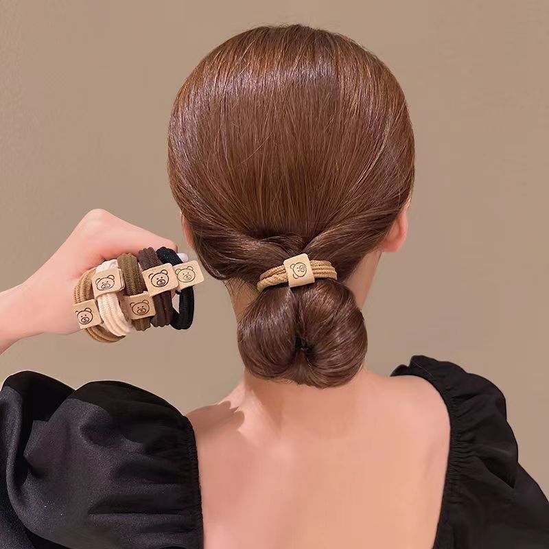 Oso banda para el cabello alta Cola de Caballo banda de goma cuerda para el cabello femenino popular alto elástico grueso durable cuerda para el cabello accesorios para el cabello
