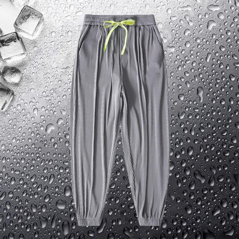 Air Conditioning Pants Thin Sports Casual Pants Summer Stretch plus size Ice Silk Pants Men's Dape Loose Cropped Pants Air Conditioning Pants Thin Sports Casual Pants Summer Stretch plus size Ice Silk Pants Men's Dape Loose Cropped Pants