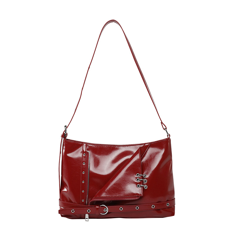 Bolso estilo Street Punk 2025 verano nuevo bolso femenino personalizado estilo motocicleta bolso de hombro bolso de mensajero de gran capacidad