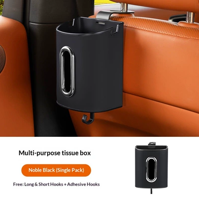 Car tissue box/set Seat Back Multifunctional Tissue - unbranded-premium-black-seat-back-multifunctional-tissue-box-single-pack