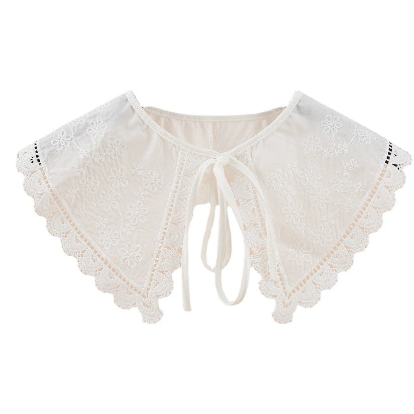 Маленький шалевый воротник в японском стиле с цветочным рисунком Воротник для рубашки Универсальный воротник Поддельный воротник Модный кружевной воротник