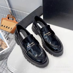 キング厚底ローファー 5cm パワーパワー同型メタルレターレイジーワンステップローファーメーカー直販 Pヘア