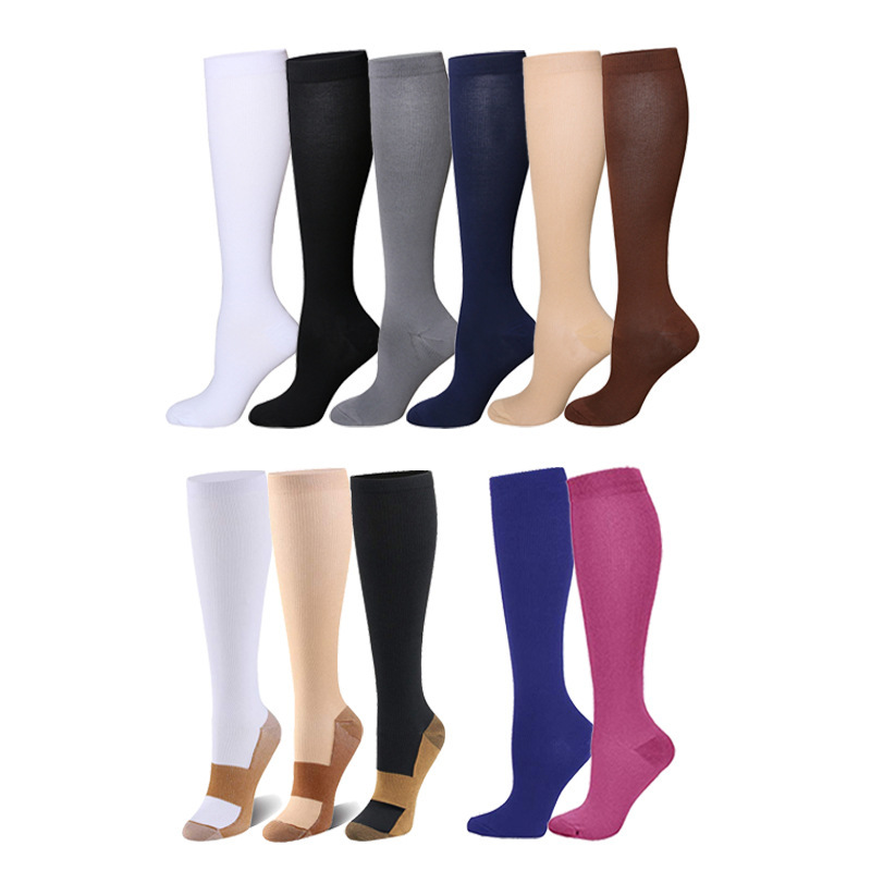 Summer foreign trade cylinder solid color compression socks rope skipping sports socks pressure socks student calf socks pressure socks wholesale