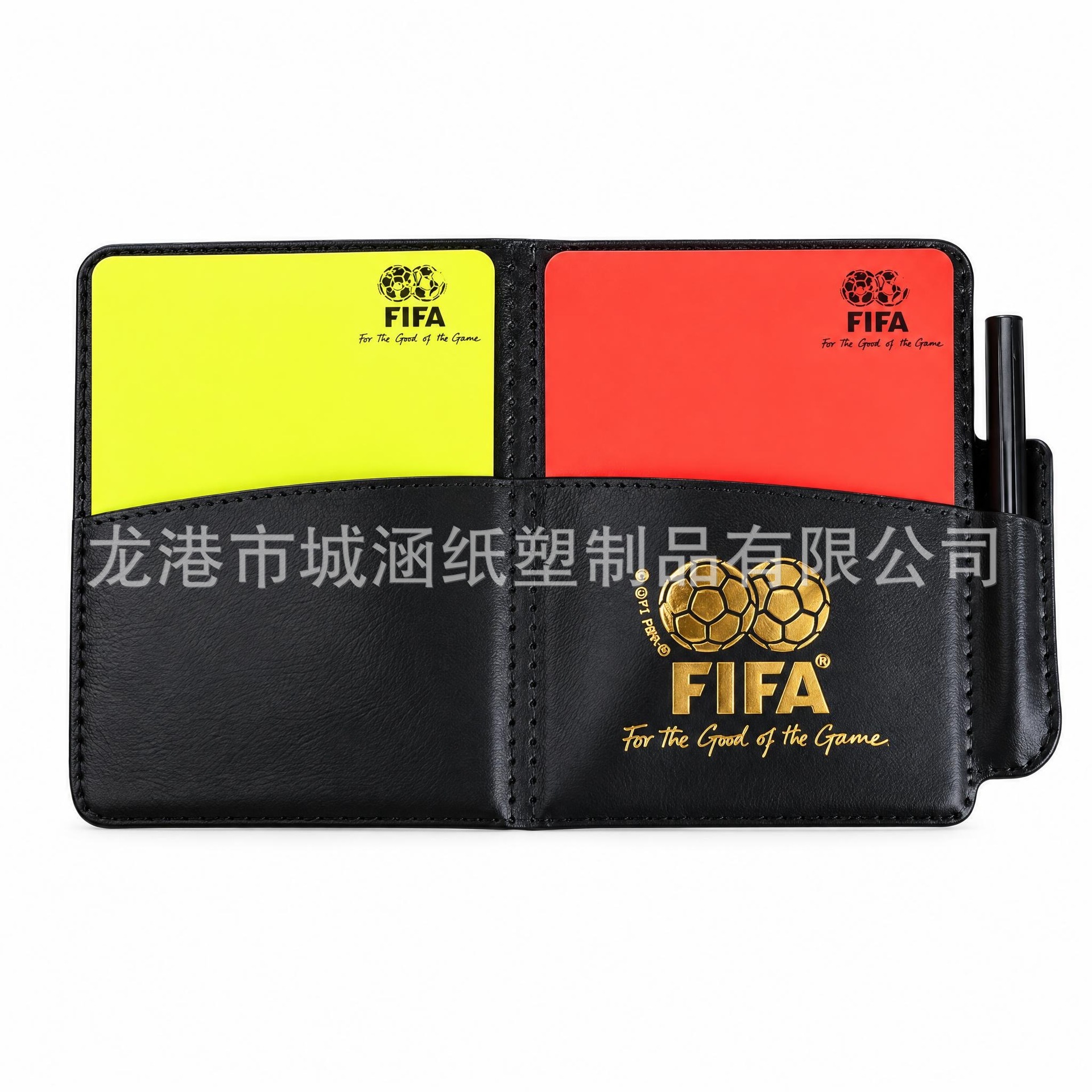 Football Referee Red and Yellow Cards Yellow Card Red Card with Paper and Pencil with Leather Case Main Referee Records the Penalty Yellow and Red Cards