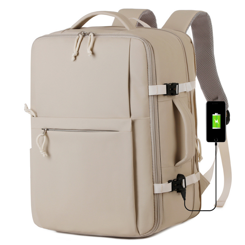 Large-capacity, 180-degree opening, unisex backpack suitable for school, business trips, and travel; a versatile backpack with a large capacity