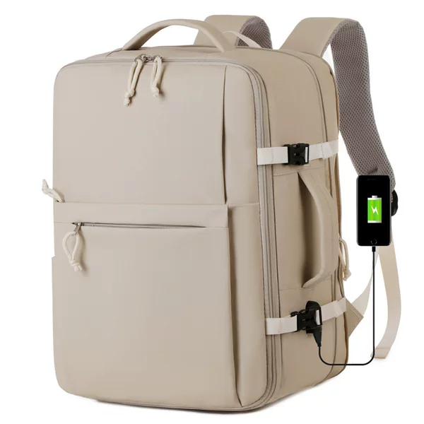 Large-capacity, 180-degree opening, unisex backpack suitable for school, business trips, and travel; a versatile backpack with a large capacity