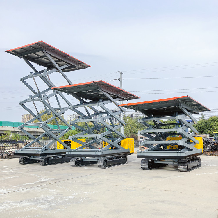 履带折叠升降平台高处搬运剪叉式升降机隧道维护链轨式举升设备