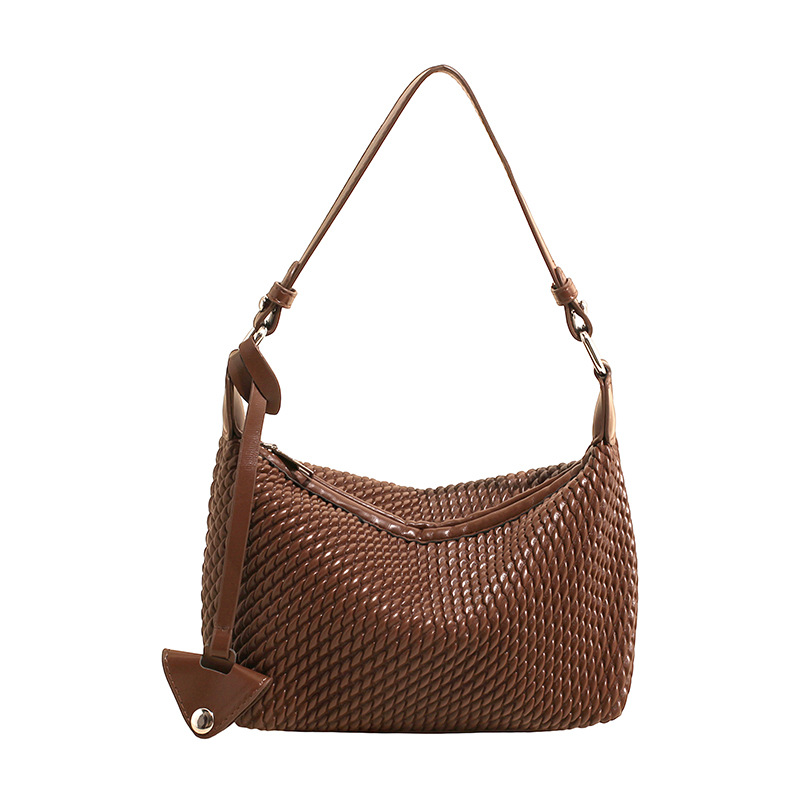 Nicho Zhong tejido bolso de brazo portátil mujeres 2026 nuevo versátil bolso de mano casual diario bolso de hombro sensación de bolso