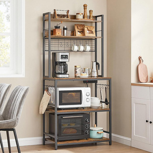 Amazon cross-border sideboard cabinet microwave oven bracket kitchen storage rack living room storage rack American with power socket