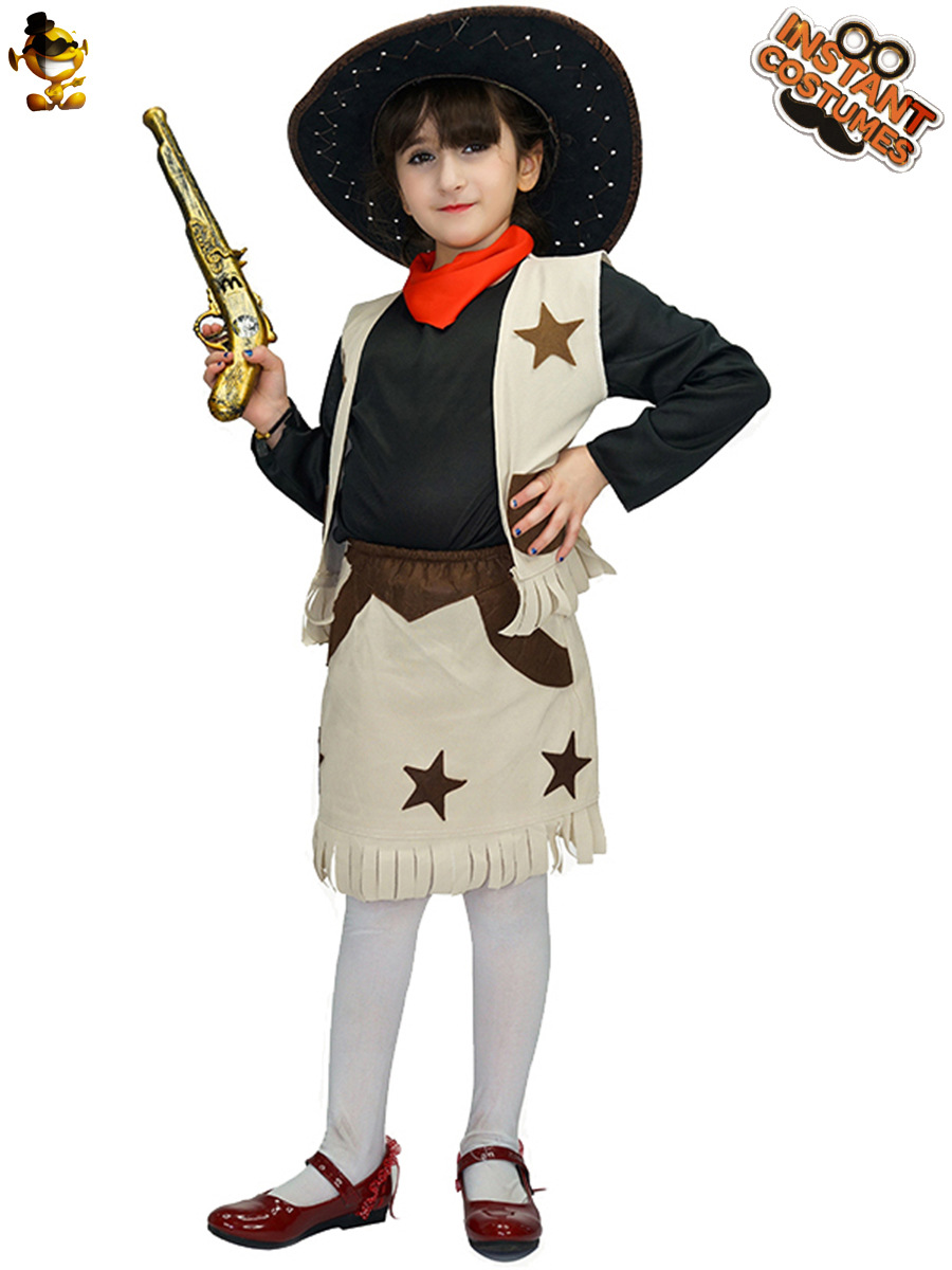 Etapa traje de fiesta de la mascarada ropa traje de rendimiento de Halloween Cosplay traje niña Denim