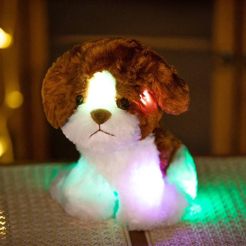 Lindo colorido luminoso animal oso de peluche unicornio muñeca de peluche de juguete delfín alpaca muñeca títere muñeca