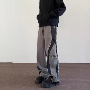 Spring 2025 American-style Hip-hop Elanite Casual Pants Men's Contrast Color Stitching Multi-pocket Design Functional Trousers for Men and Women