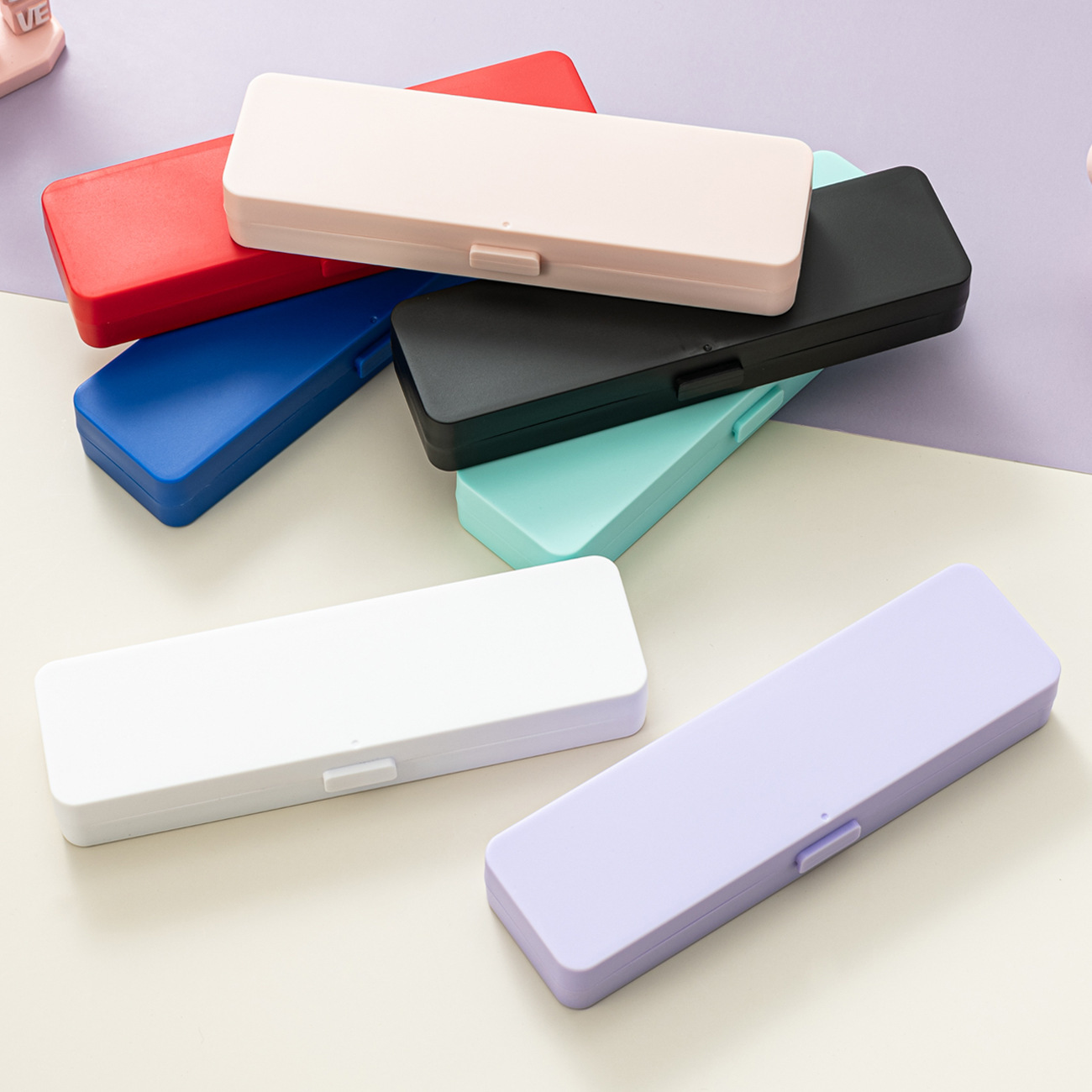 Coreano ins caja de lápiz de dibujos animados de color caramelo creativo macarón PP caja de papelería de plástico caja de regalo de bolígrafo de estudiantes