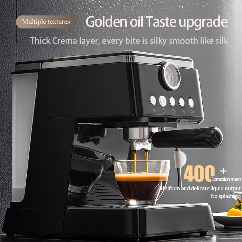 Máquina Espresso Máquina de café italiano Máquina de café semiautomática doméstica pequeña 20Bar Máquina de café de infusión de leche transfronteriza image 3