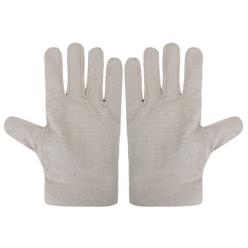 Luxin 24 guantes de lona de línea gruesa armadura blanca armadura amarilla guantes de soldador resistentes al desgaste guantes de protección laboral al por mayor