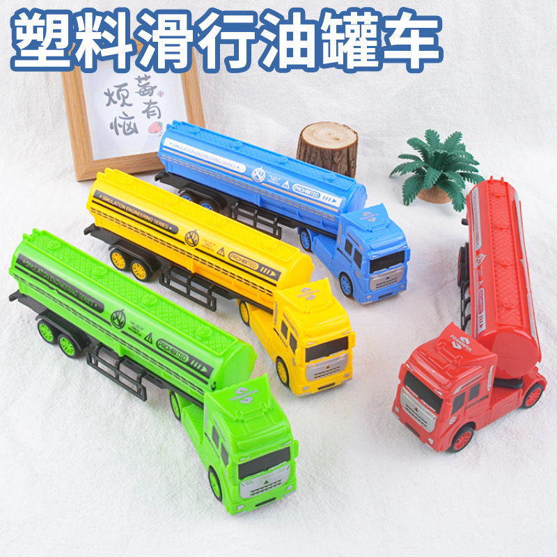 Juguetes para niños camión cisterna deslizante niño camión pesado semi-colgante modelo de transporte automóvil adornos regalos al por mayor