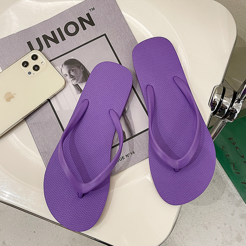 Zapatillas de flip flops de mujer simple negro zapatillas antideslizantes de baño de playa playa in marea zapatillas de verano image 13