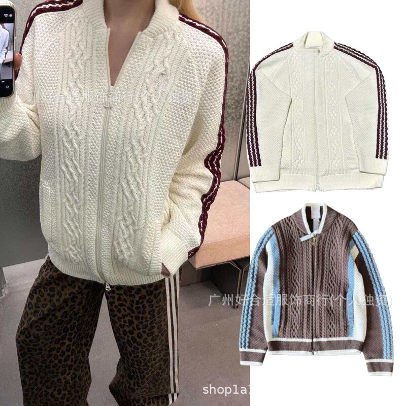 Korean Style Zipper Versatile Sweater Autumn and Winter Twist Knitted Long-Sleeved Warm Casual New Style for Men and Women