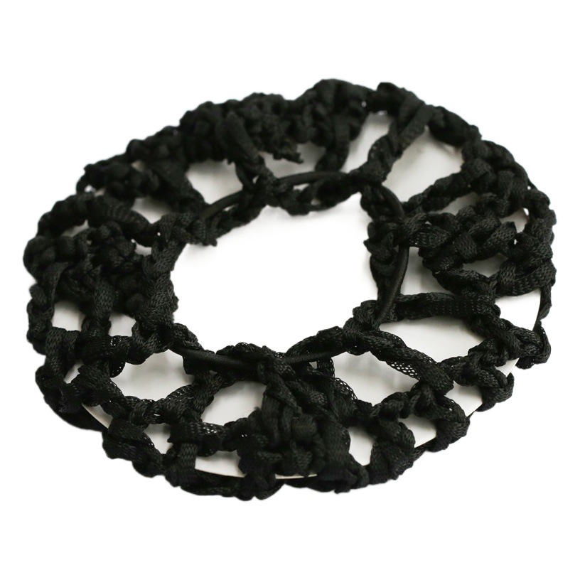 Professional net pocket dance hair net handmade crocheted thick net headdress flower stewardess dance net cover