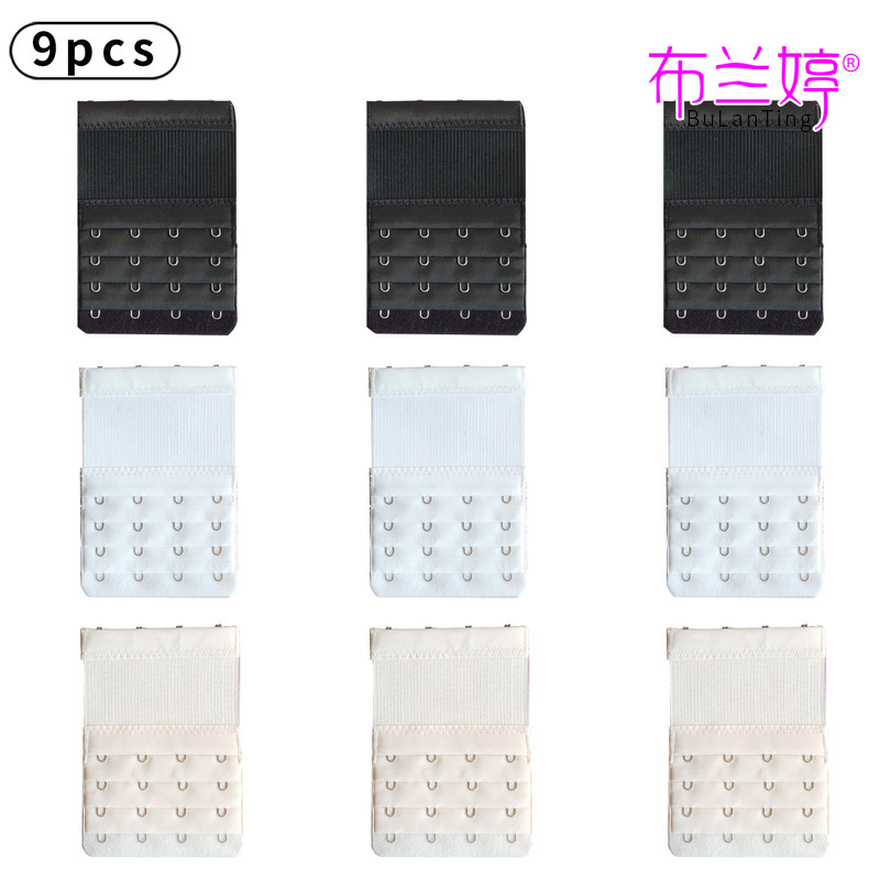 9pcs Bras Lengthened buckle Elastic force Elastic Underwear Extend the deduction back Bra Buckle Cross border