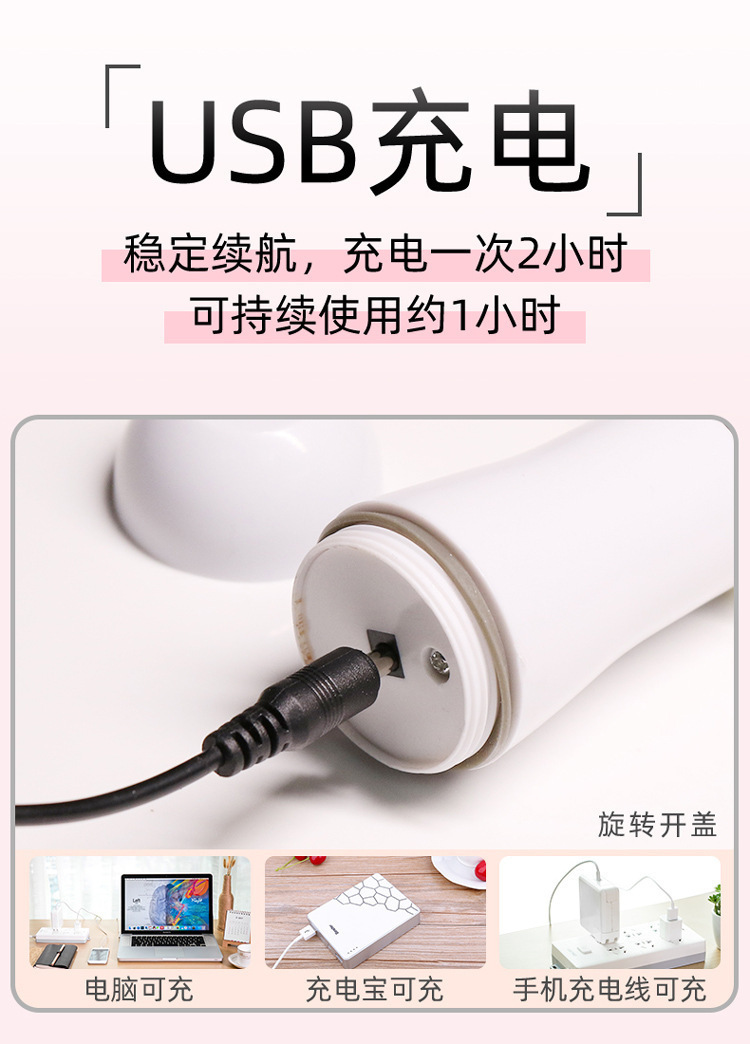 Rabbit Vibrator Rechargeable Dual-Head Silicone Massager for Women — detail image 11