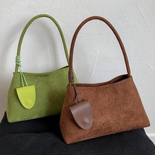 跨境包包通勤腋下包女简约潮单肩包磨砂时尚子母包手提包水桶包