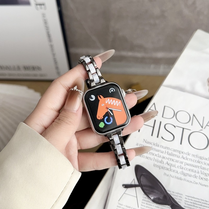 适用于苹果手表S10瘦身金属拼树脂金属表带Apple watch8/SE/7/6/5|undefined