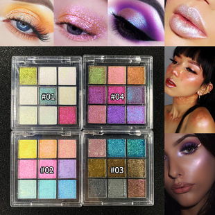 9-Color Optical Chameleon Eye Shadow Palette with Color Changing Angle European and American Best-Selling Model Cross-Border Without Logo