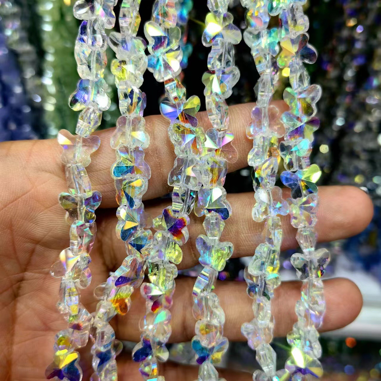 8mm mariposa de cristal de cristal de corte de cristal boutique joyería DIY pulsera hecha a mano accesorios de cadena de teléfonos celulares cuentas