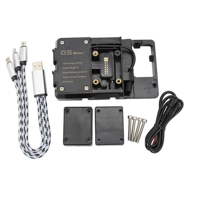 Motorcycle modification accessories universal mobile navigation bracket USB charger wireless charging cross-border exclusive (Motosiklet ləvazimatları və aksesuarları) - usb-charging-mobile-phone-clip-12mm-buckle