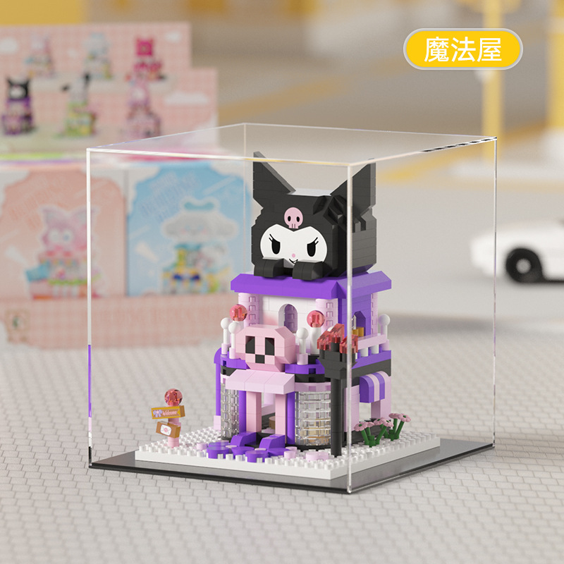 Compatible Le Strawberry Bear High Cartoon Doll Building Street View Blocks Jugues de puzzle para niños Decoraciones Regalos para chicas