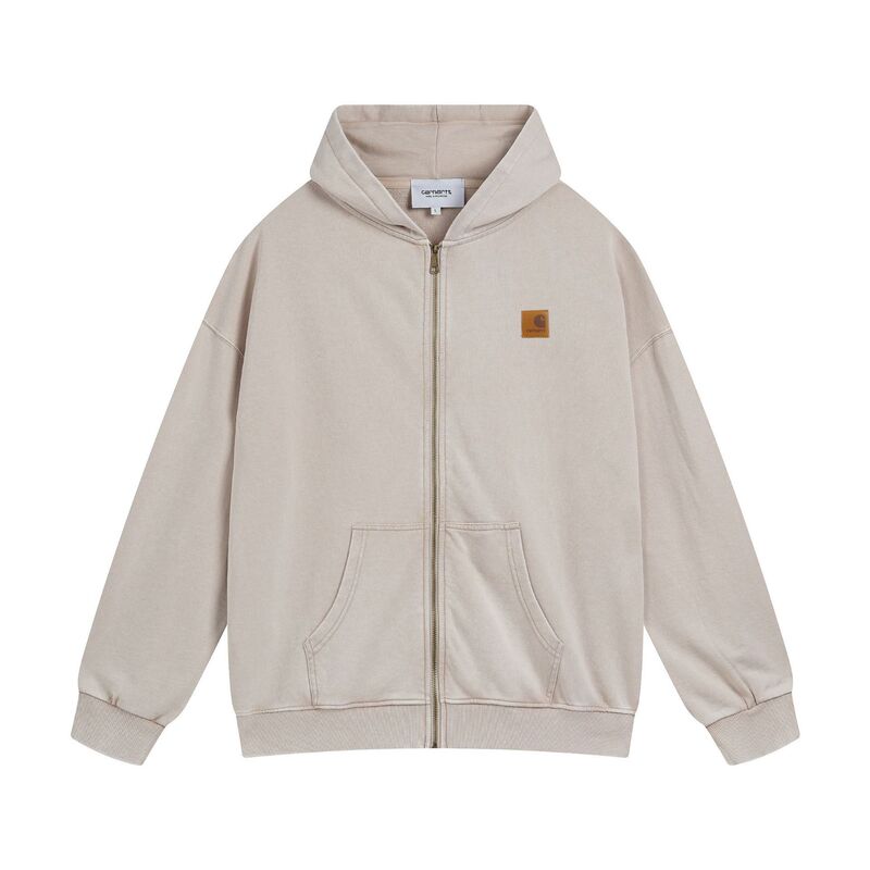 WIP men's spring hoodie jacket with leather label, logo pattern, 3D print, hooded, Carhartt style