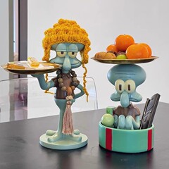 Squidwardトレイ、Squidwardフルーツジュエリー収納トレイ、Squidwardペンホルダー、キッチンバスルームペーパーホルダーギフト