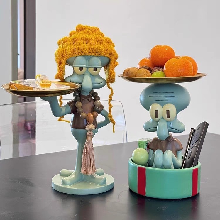 Squidwardトレイ、Squidwardフルーツジュエリー収納トレイ、Squidwardペンホルダー、キッチンバスルームペーパーホルダーギフト|undefined