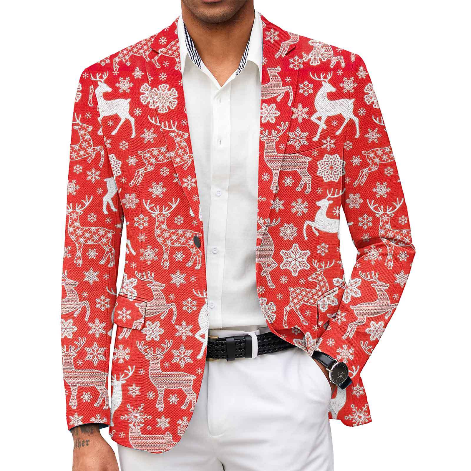 Men's Clothing New Christmas men's suits printed suit jacket men's fashion British suits_voghion.com