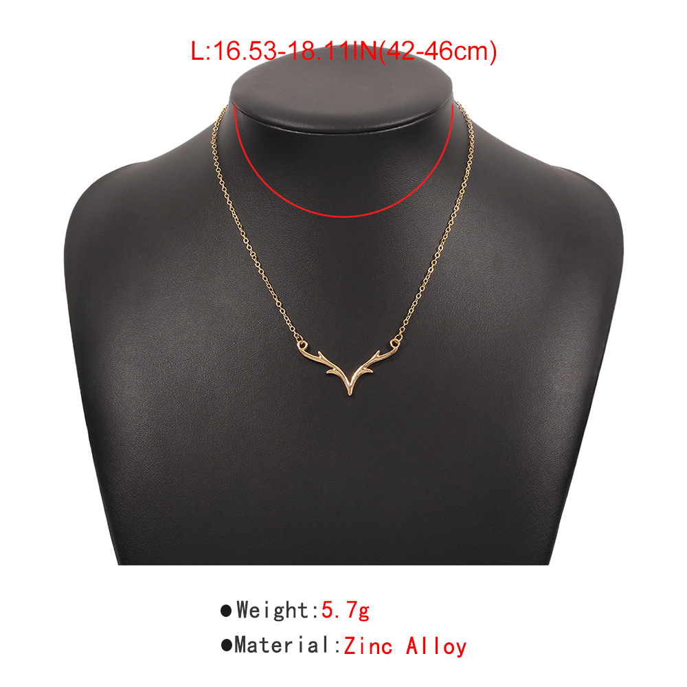 Fashion single-layer thin chain necklace simple fashion antler necklace
