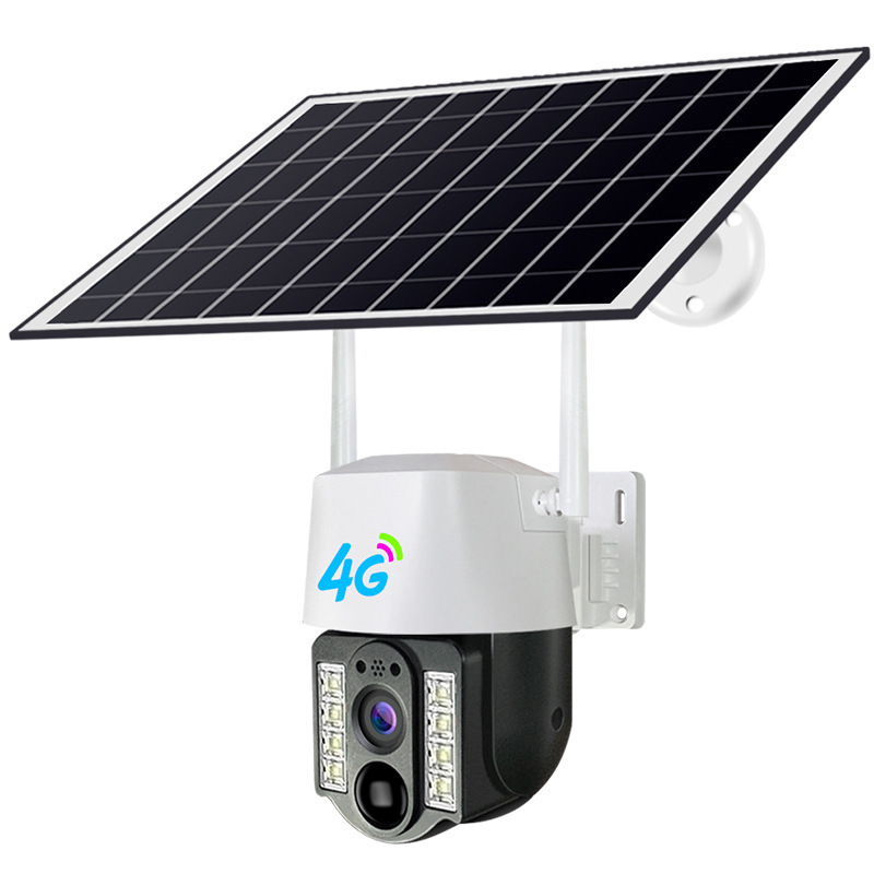Cámara de vigilancia solar 4G inalámbrica WIFI para el hogar, modelo privado V380, de bajo consumo, alta definición y visión nocturna remota.