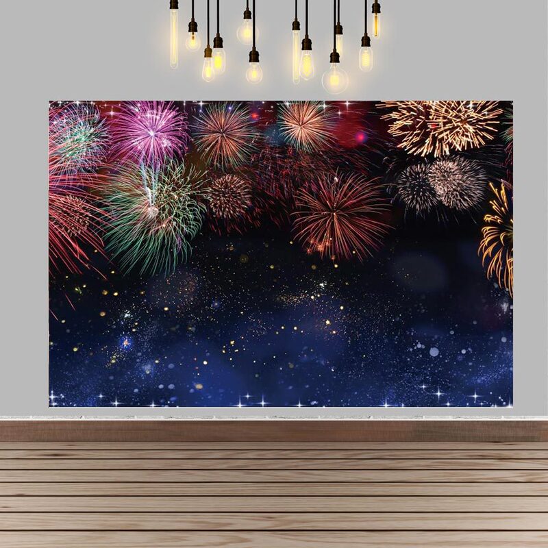 Amazon Night Sky Gorgeous Fireworks Spots Photography Background Cloth New Year Celebration Festive Atmosphere Layout Banner Hanging Cloth