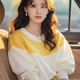 2025春秋别致宽松慵懒风黄色薄款卫衣女设计感小众超好看长袖上衣