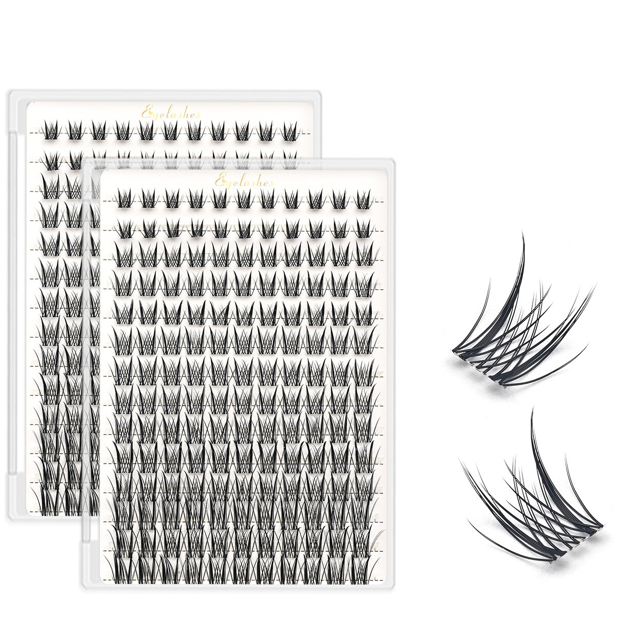 Amazon venta caliente de doble punta corn de cordero falso pestañas europeas y americanas D curva DIY pestañas de alta calidad fábrica al por mayor