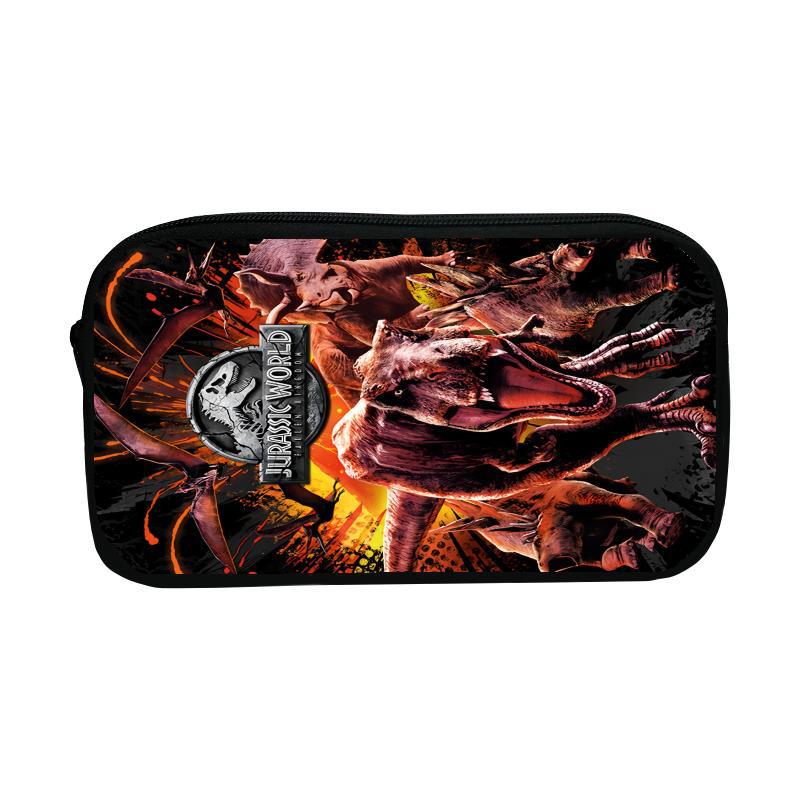 Estuche de Lápices de Gran Capacidad con Diseño de Dinosaurio Tiranosaurio Rex del Mundo Animal, Estuche de Lápices Personalizado DIY, Bolsa de Almacenamiento de Papelería