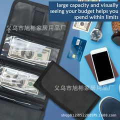 クロスボーダーアマゾン现金収纳袋6个付きジッパー防水銭袋贵重品収纳袋财布