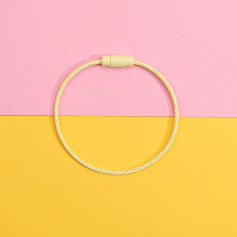 Steel Wire Key Ring Cable, Stainless Steel Keychain Loop, Multi-Color DIY Accessory