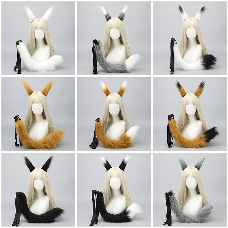 De una pieza hecha a mano de dibujos animados lindo zorro madre felpa zorro cola cosplay accesorios bestia cola cintura decoración