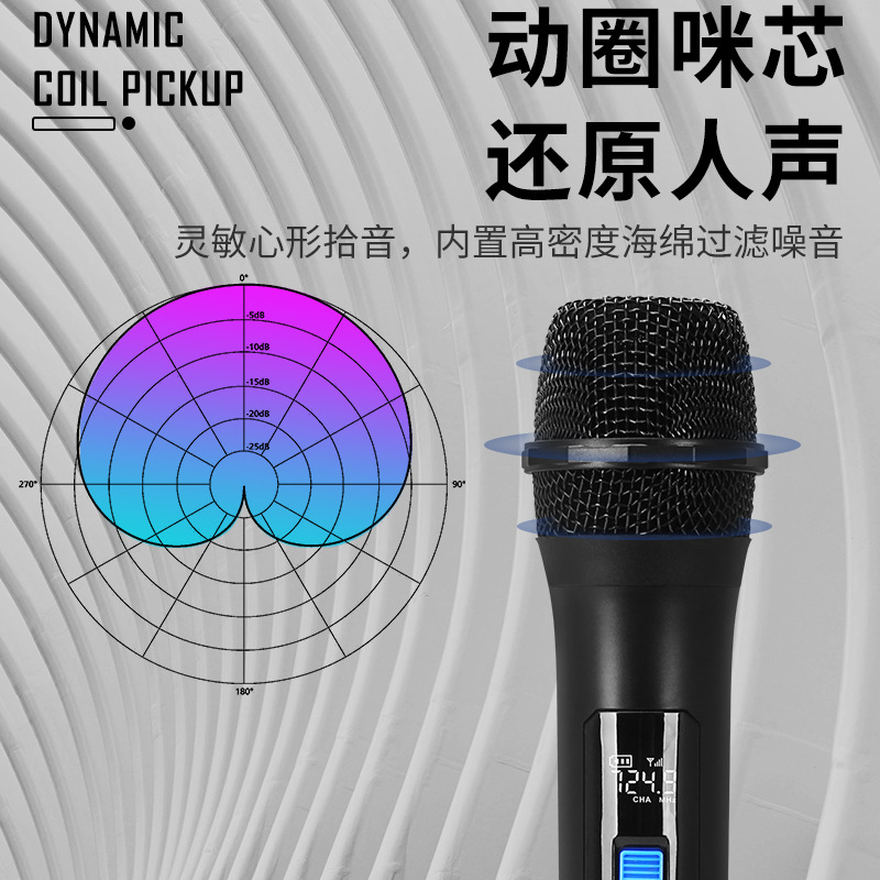 Dedicado para traje de micrófono transfronterizo uno a dos segmento U anti-aullido hogar al aire libre KTV Conferencia inalámbrica micrófono de comercio exterior